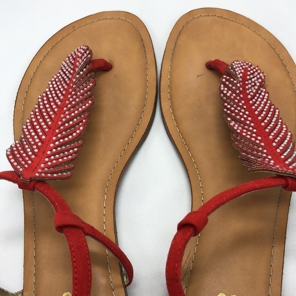Carlos Santana Sparkle Leaf  Red Sandals Size 9.5-10 - Picture 5 of 6